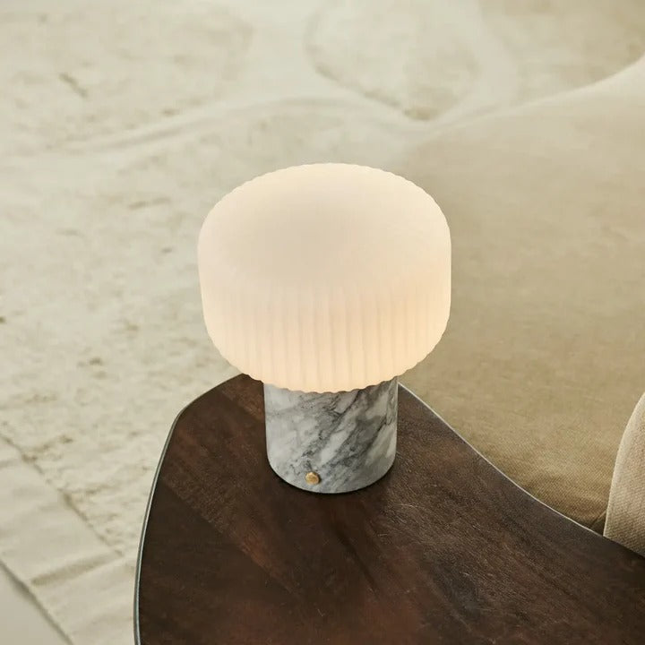 Marble Table Lamp With Dimmable LED And Interchangeable Shade