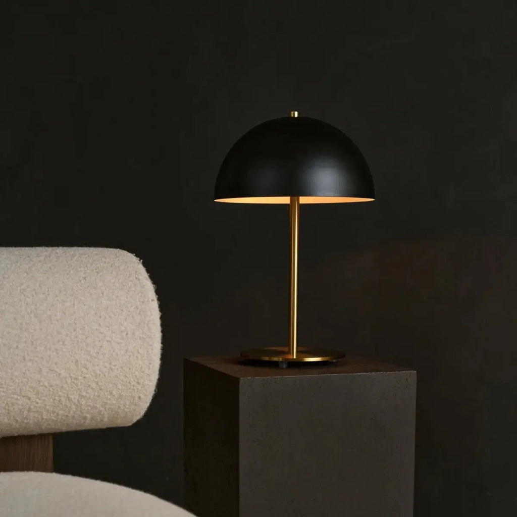 Metal Table Lamp With Black And Gold Finish And E27 Fitting