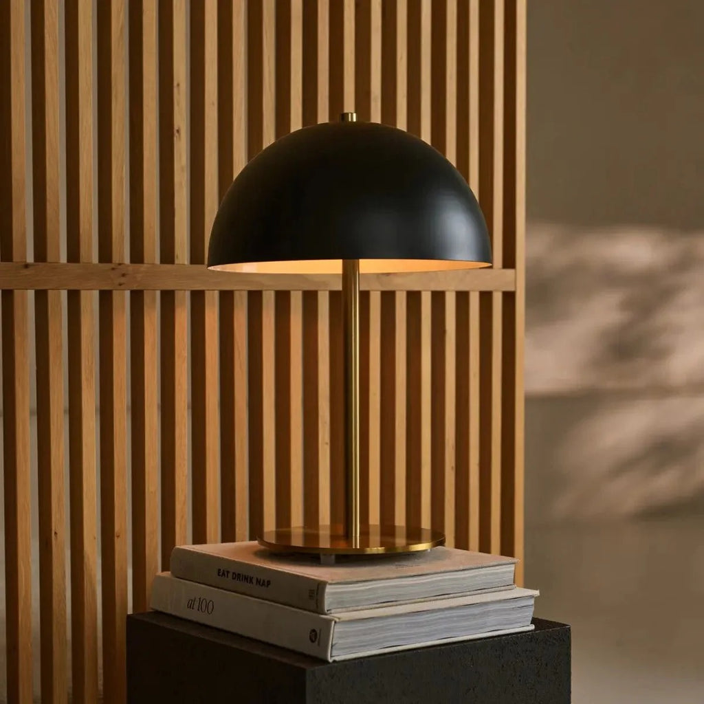 Metal Table Lamp With Black And Gold Finish And E27 Fitting