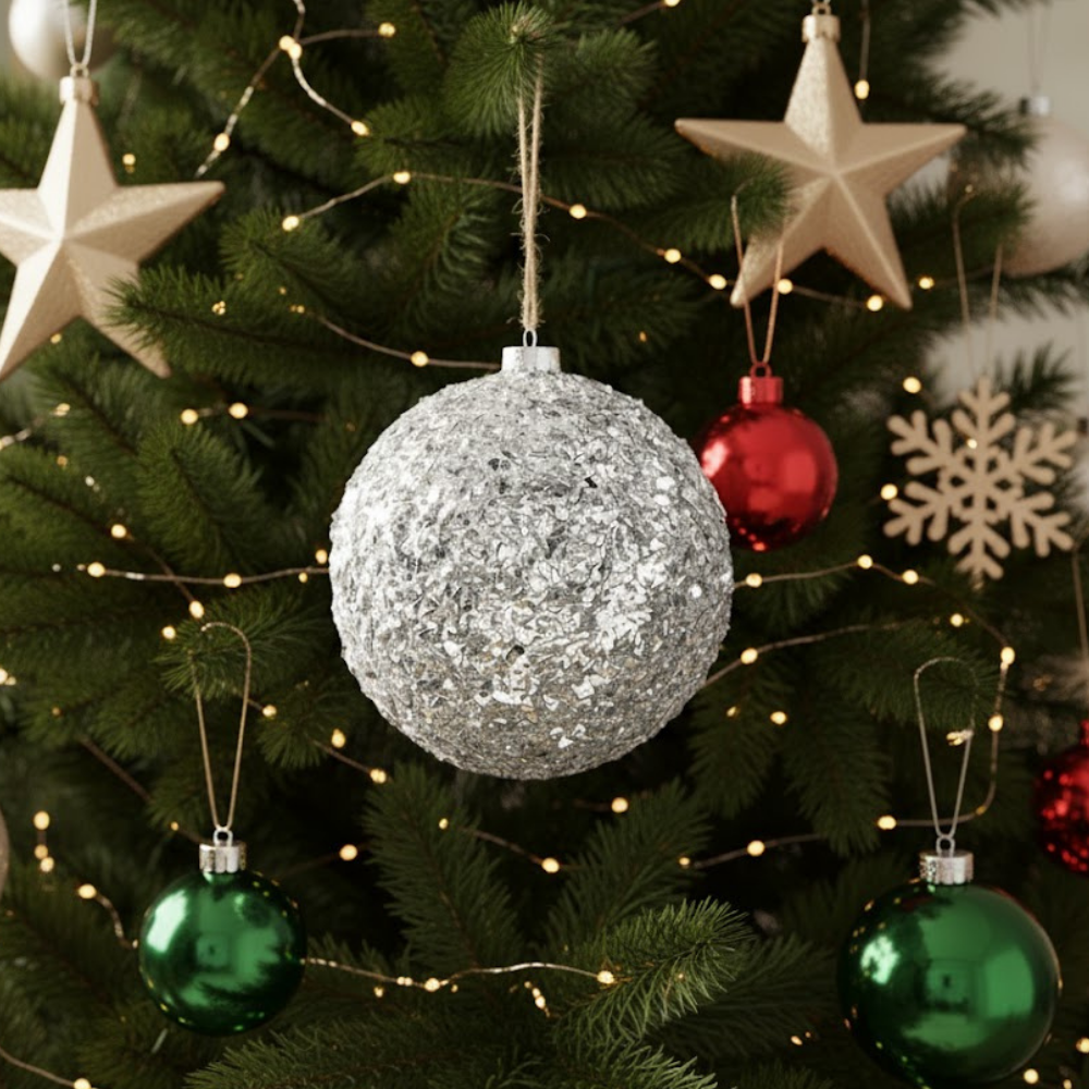 Luster Oversized Styrofoam Ornament Glitter Accent