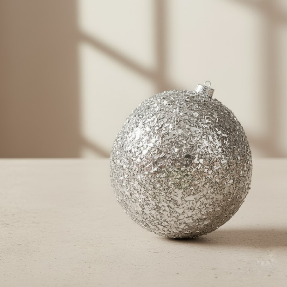 Luster Oversized Styrofoam Ornament Glitter Accent