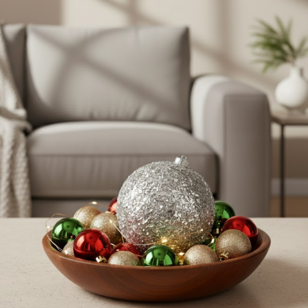 Luster Oversized Styrofoam Ornament Glitter Accent