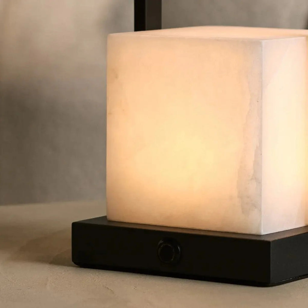 Rechargeable Table Lamp With LED Three Light Modes & Alabaster Design
