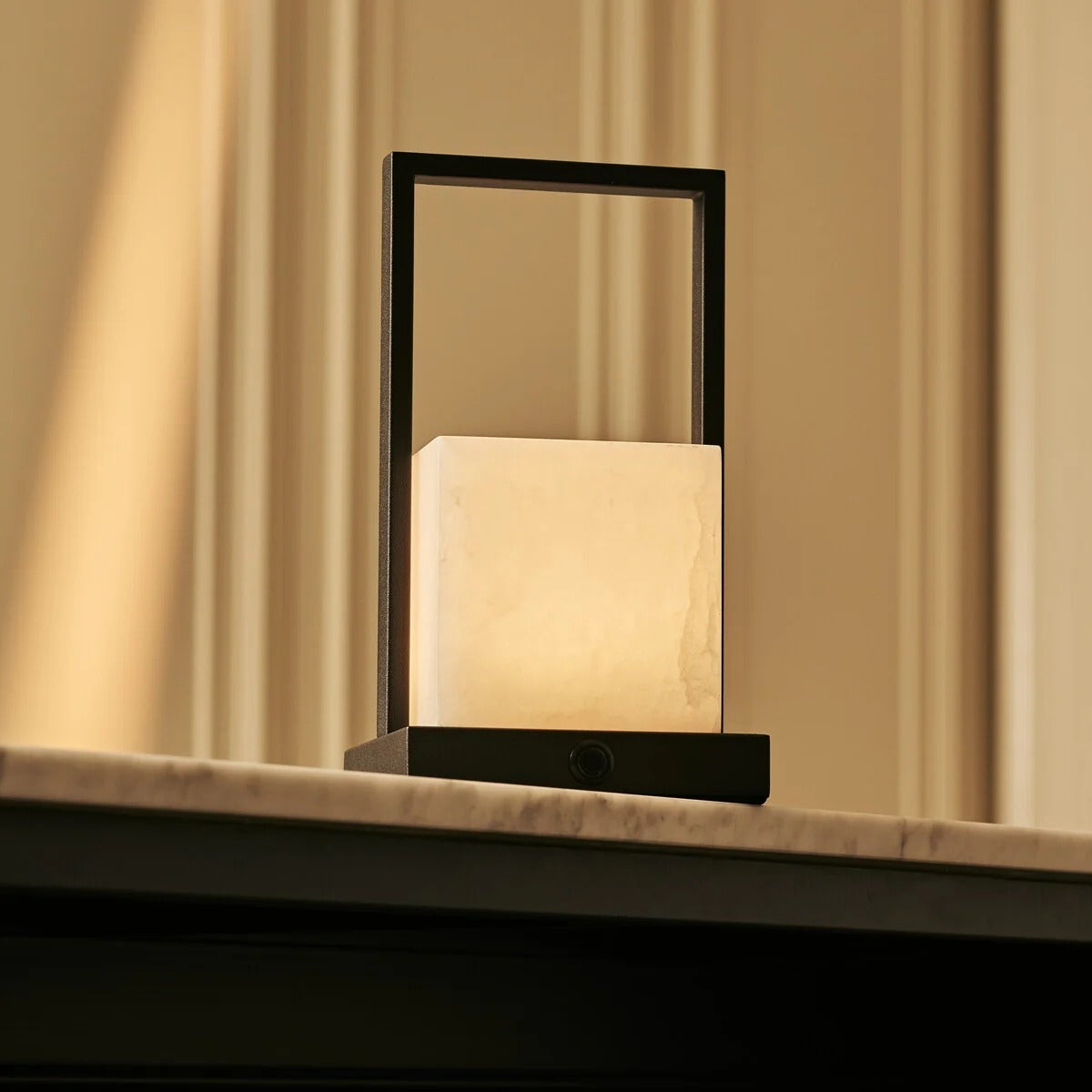 Rechargeable Table Lamp With LED Three Light Modes & Alabaster Design