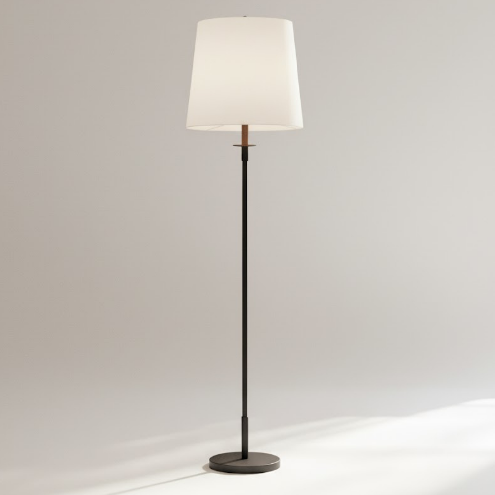 Stanza Steel Floor Lamp Linen Shade