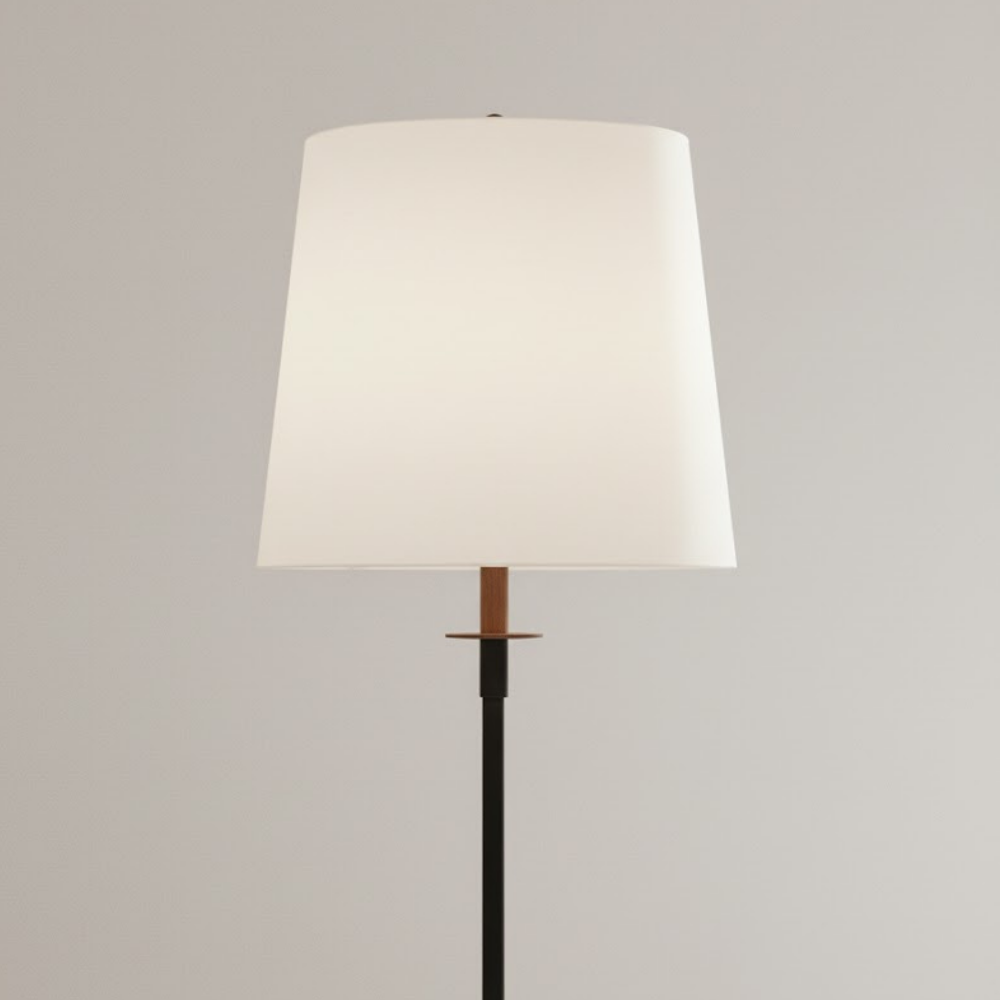 Stanza Steel Floor Lamp Linen Shade