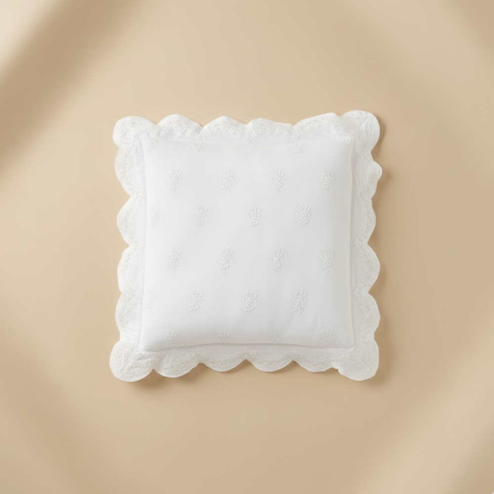 Stella Cotton Pillowcase Schiffli Embroidered Edge