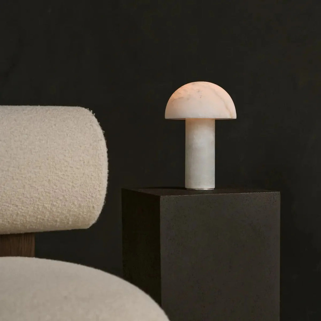 Stylish Alabaster Lamp Unique Round Design & Timeless Glow
