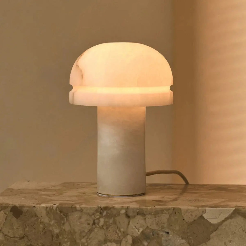 Stylish Alabaster Lamp Unique Round Design & Timeless Glow
