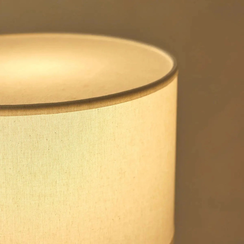 Travertine Lamp With Classic Design And Fabric Shade