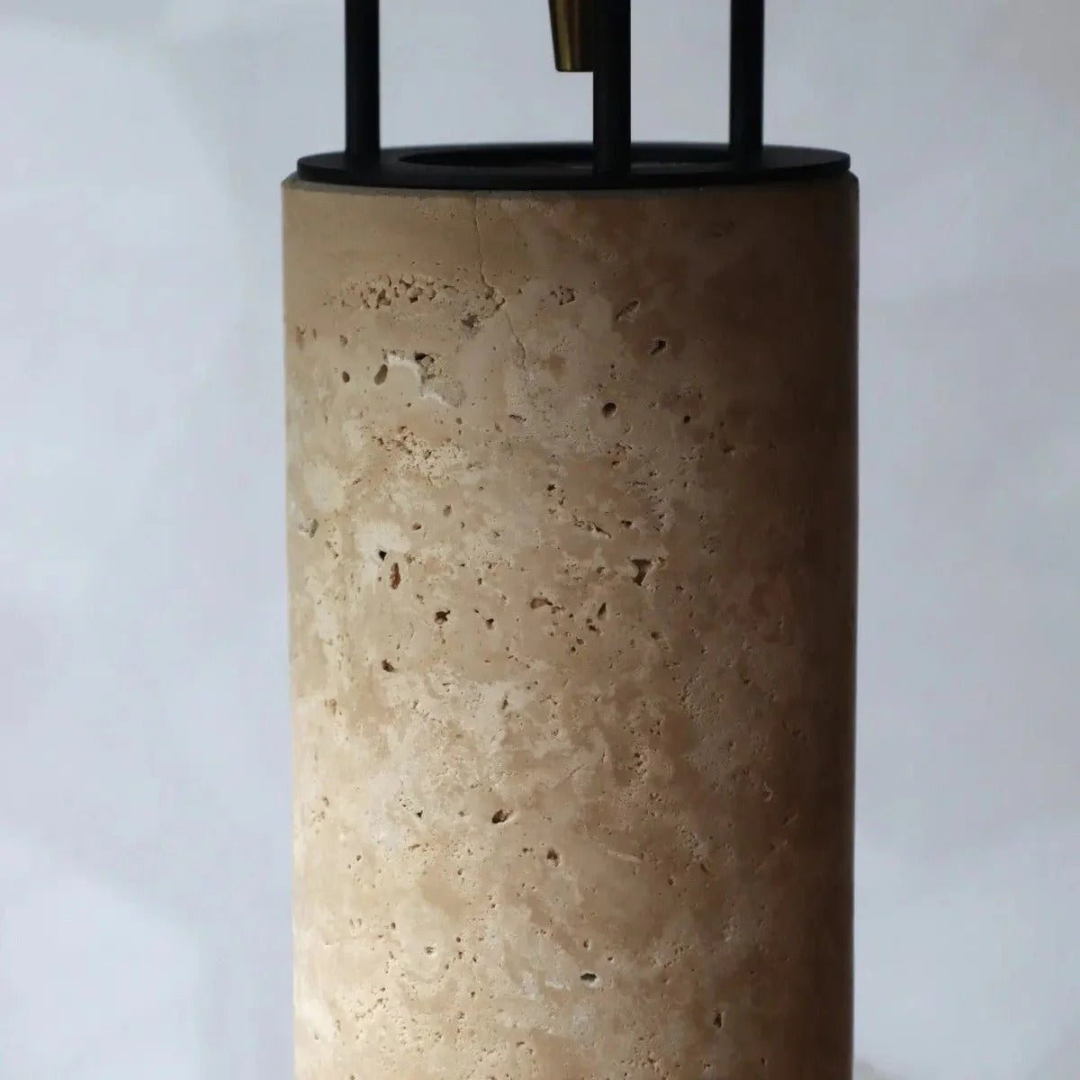 Travertine Lamp With GU10 Light And Metal Base