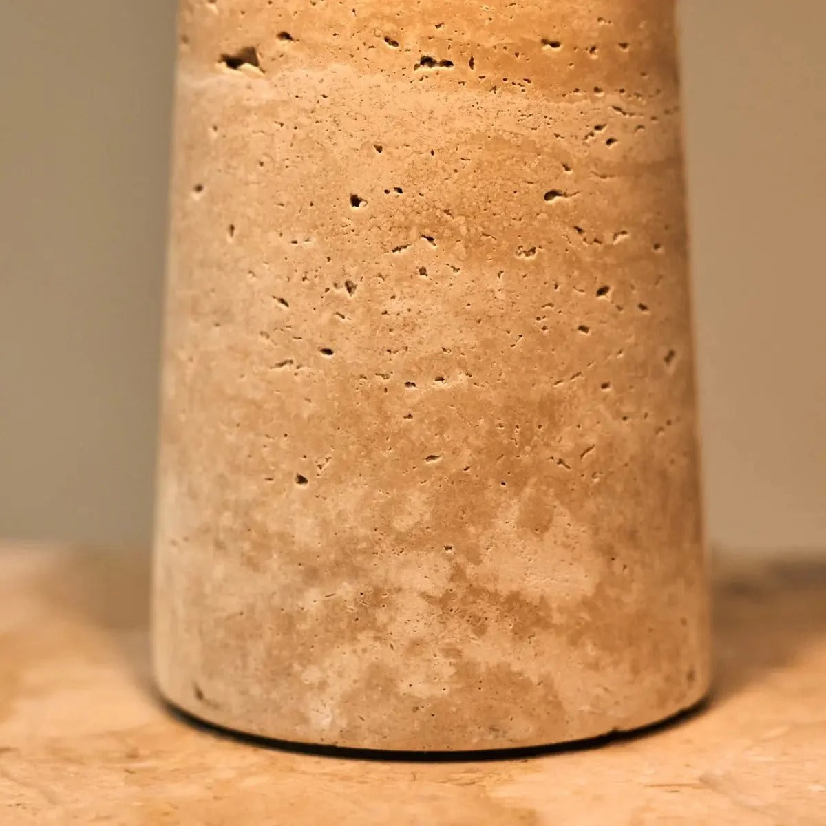 Travertine Lamp With Glass Shade And G9 Socket
