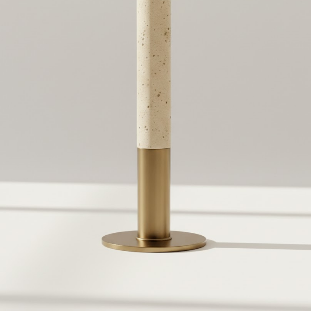 Vesta Travertine Table Lamp Tapered Shape