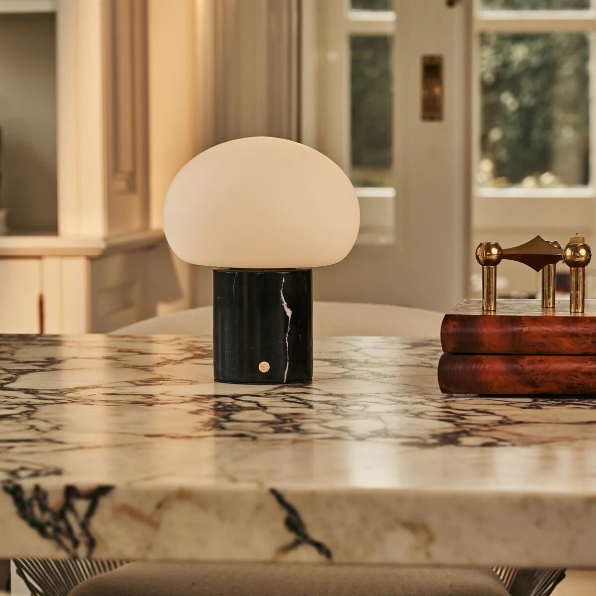 Travertino Classico Wireless Table Lamp With Modular Shade And LED