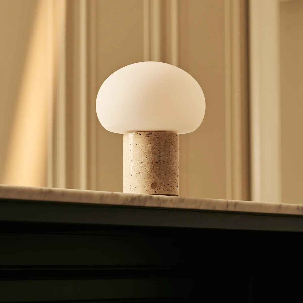 Travertino Classico Wireless Table Lamp With Modular Shade And LED