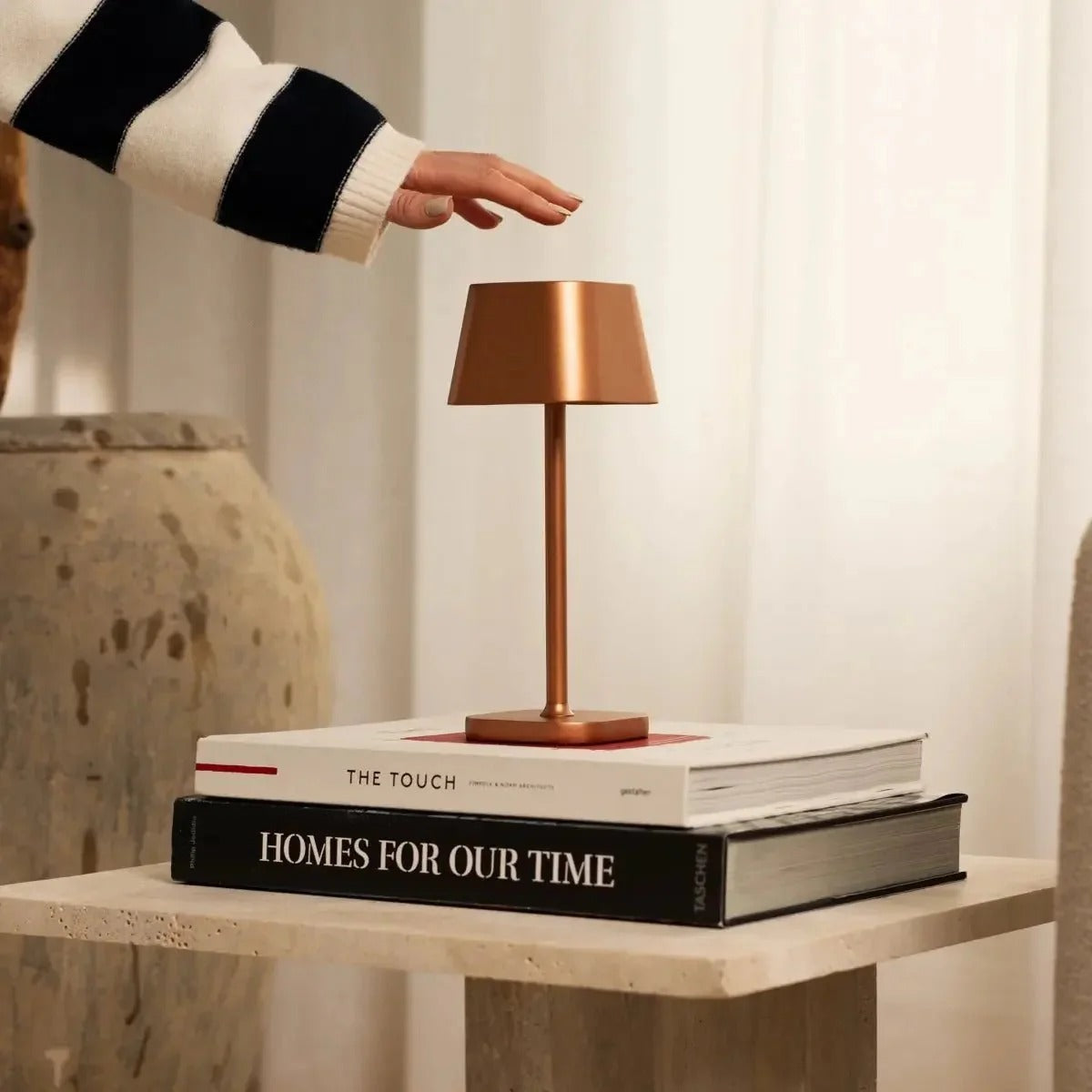 Wireless Table Lamp With Rechargeable LED And Three Light Modes