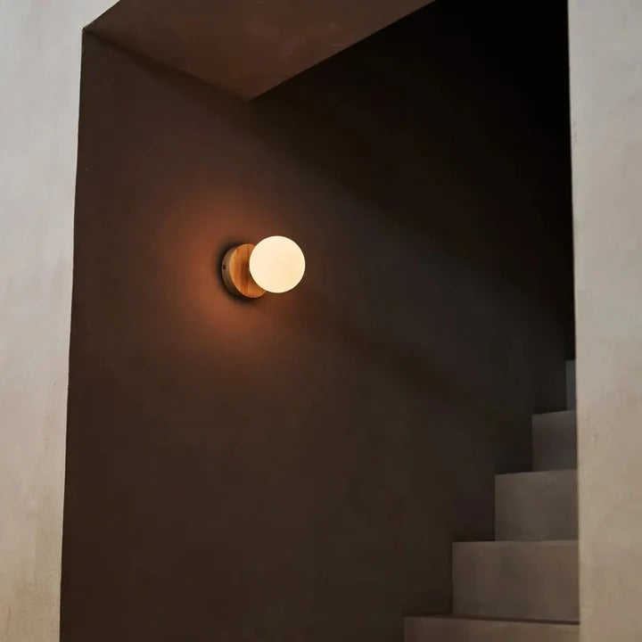 Wood Wall Lamp With Rechargeable LED And Touch Dimming