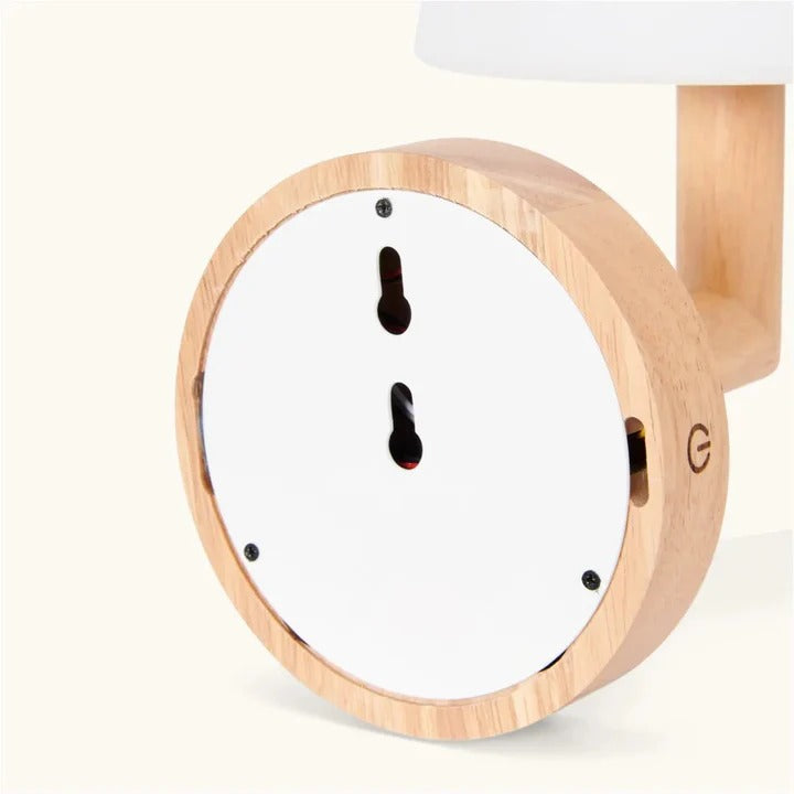 Wood Wall Lamp With Rechargeable LED And Warm Light Modes