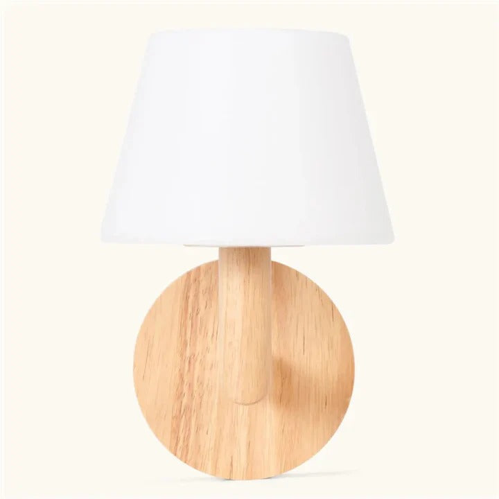 Wood Wall Lamp With Rechargeable LED And Warm Light Modes