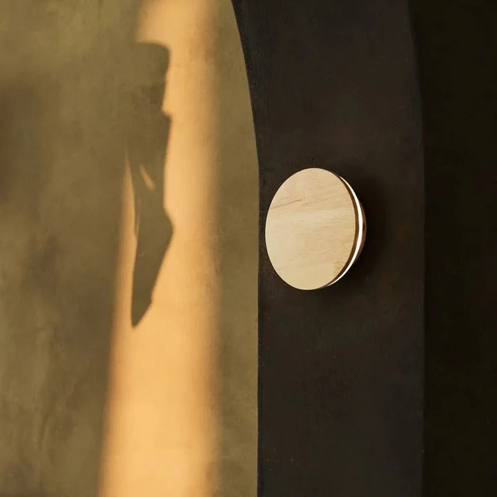 Wood Wall Lamp With Integrated LED And Cordless Power