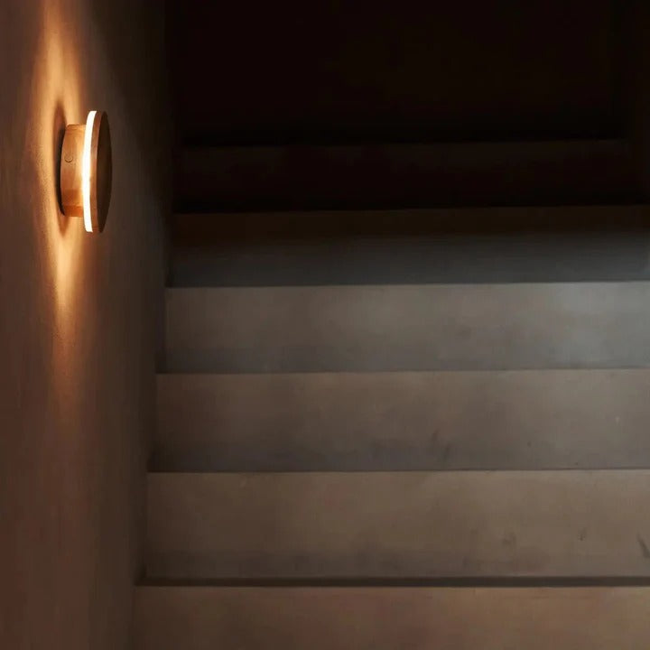 Wood Wall Lamp With Integrated LED And Cordless Power