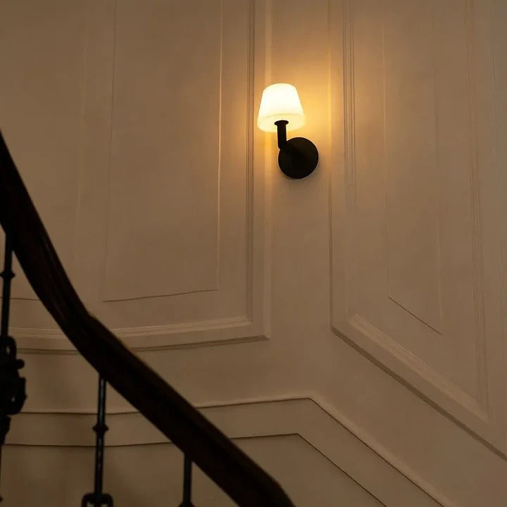 Wood Wall Lamp With Rechargeable LED And Warm Light Modes