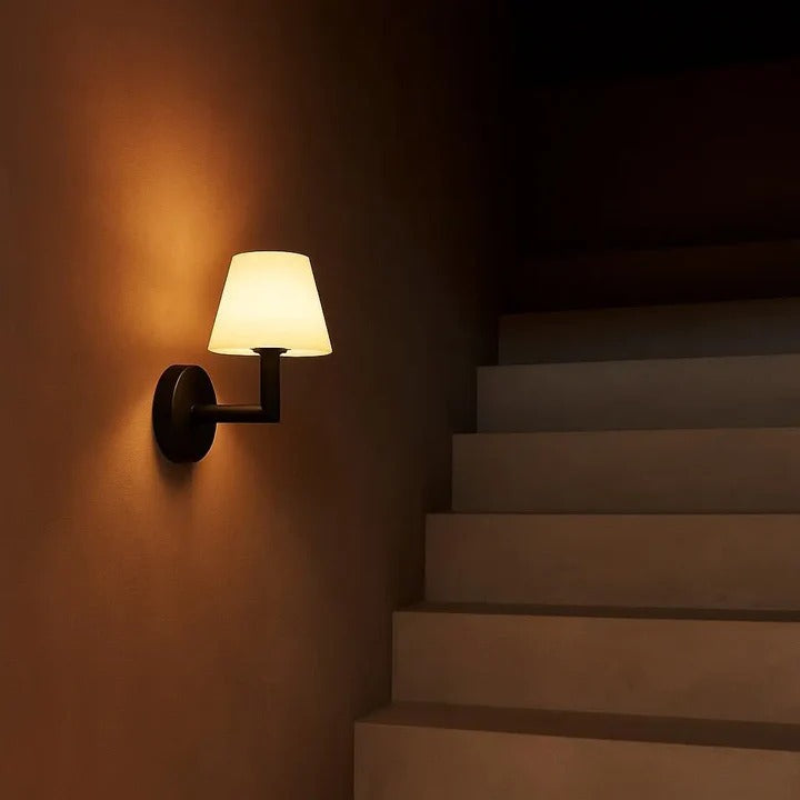 Wood Wall Lamp With Rechargeable LED And Warm Light Modes