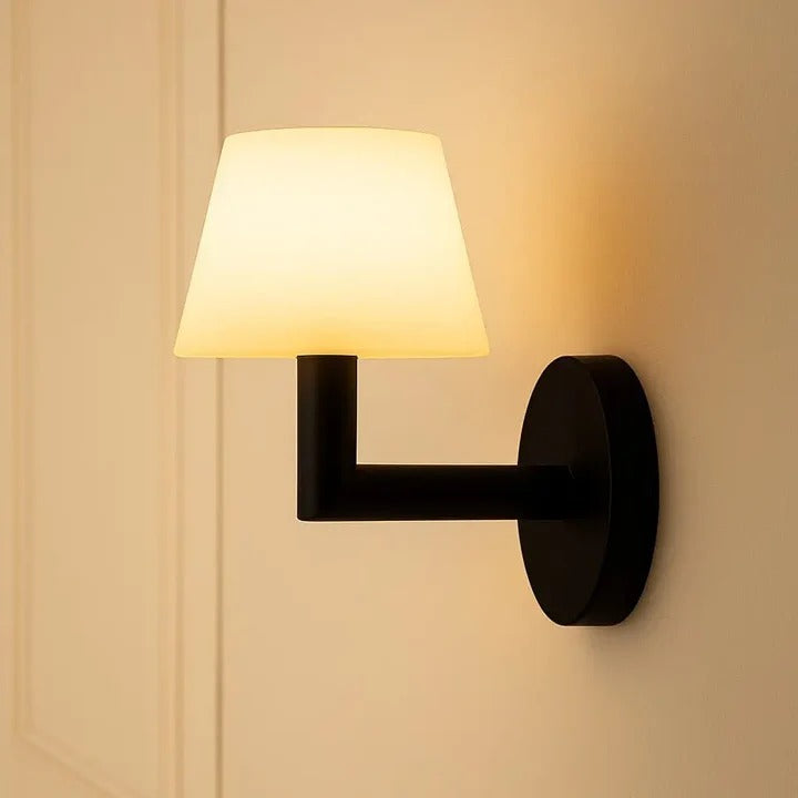 Wood Wall Lamp With Rechargeable LED And Warm Light Modes