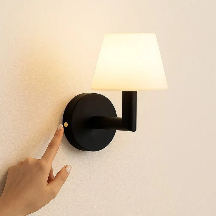 Wood Wall Lamp With Rechargeable LED And Warm Light Modes