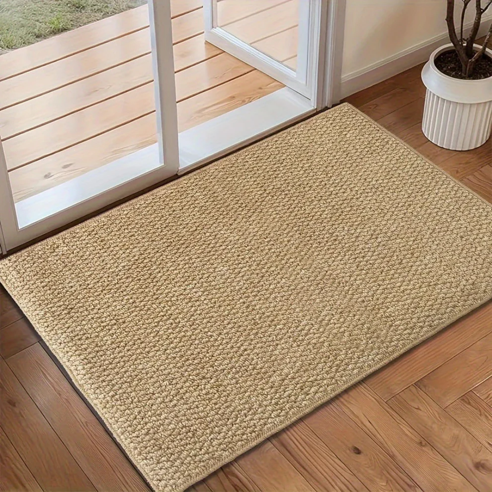 Beige Durable Stylish Low-Pile Entryway Indoor Doormat