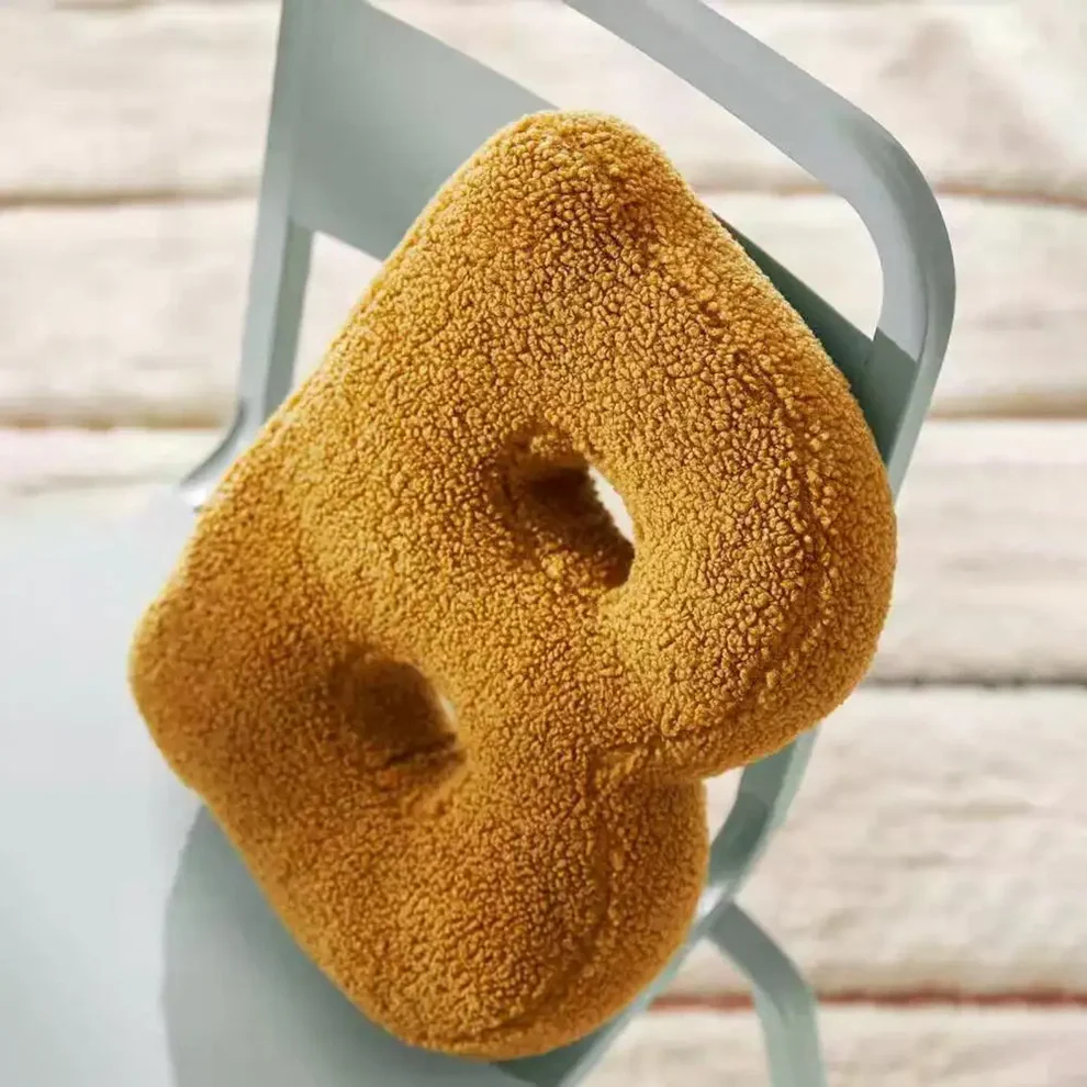 Velvet Alphabet Pillow Letter Shaped Design