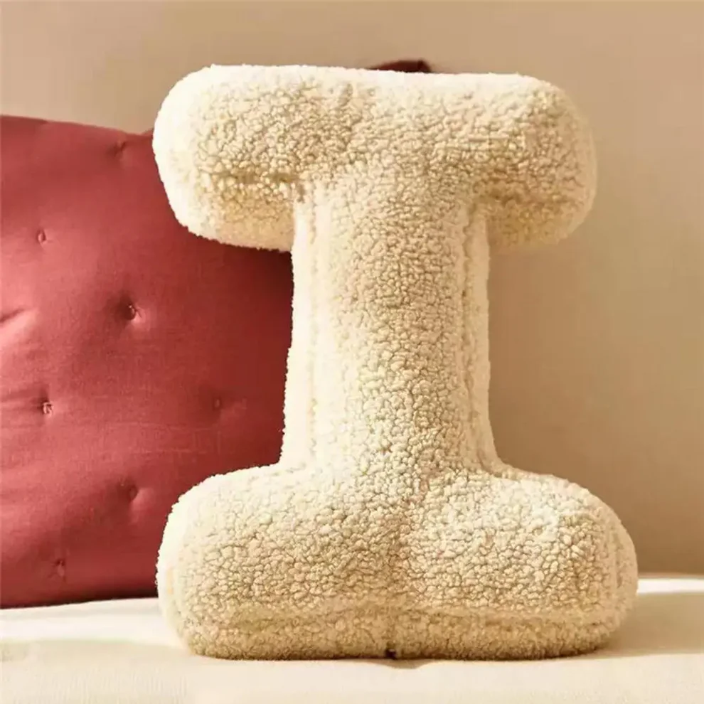 Velvet Alphabet Pillow Letter Shaped Design