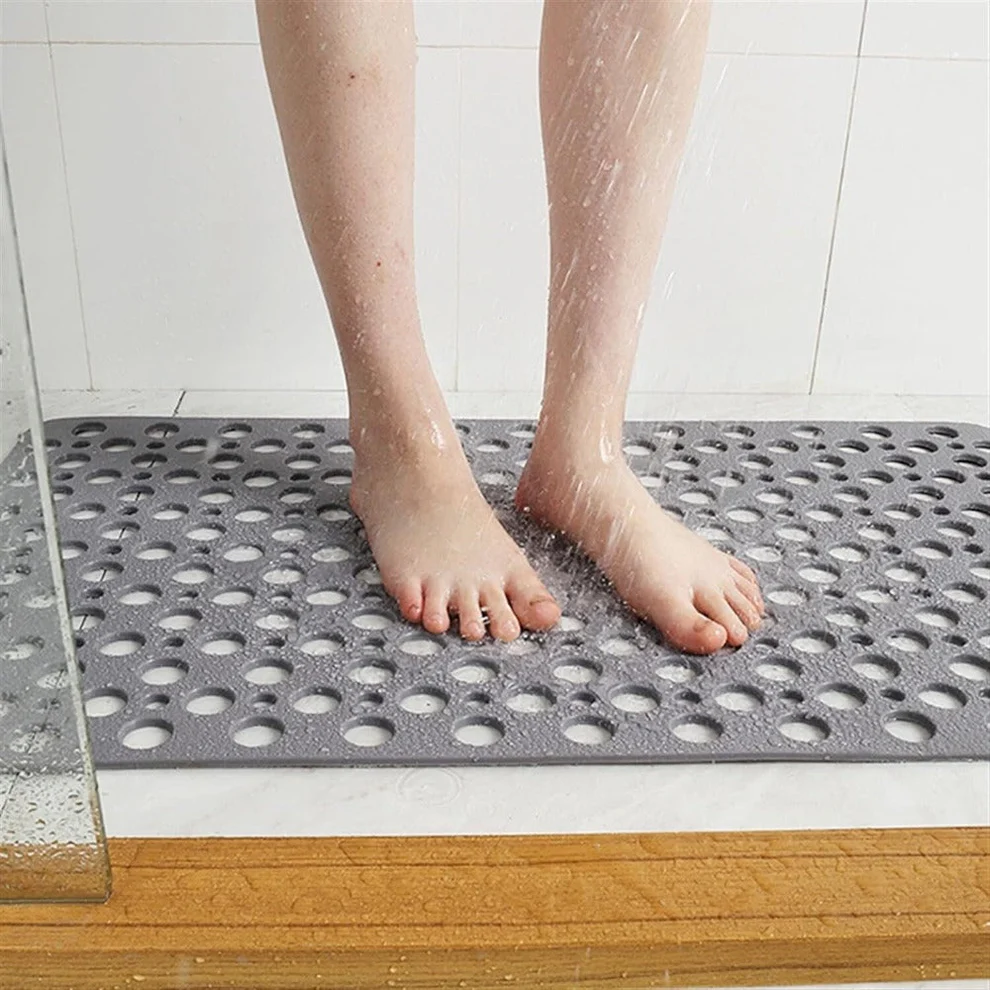 PVC Non-Slip Suction Cup Grip, Quick-Drying, Mildew Resistant Bathroom Accessory Shower Mat