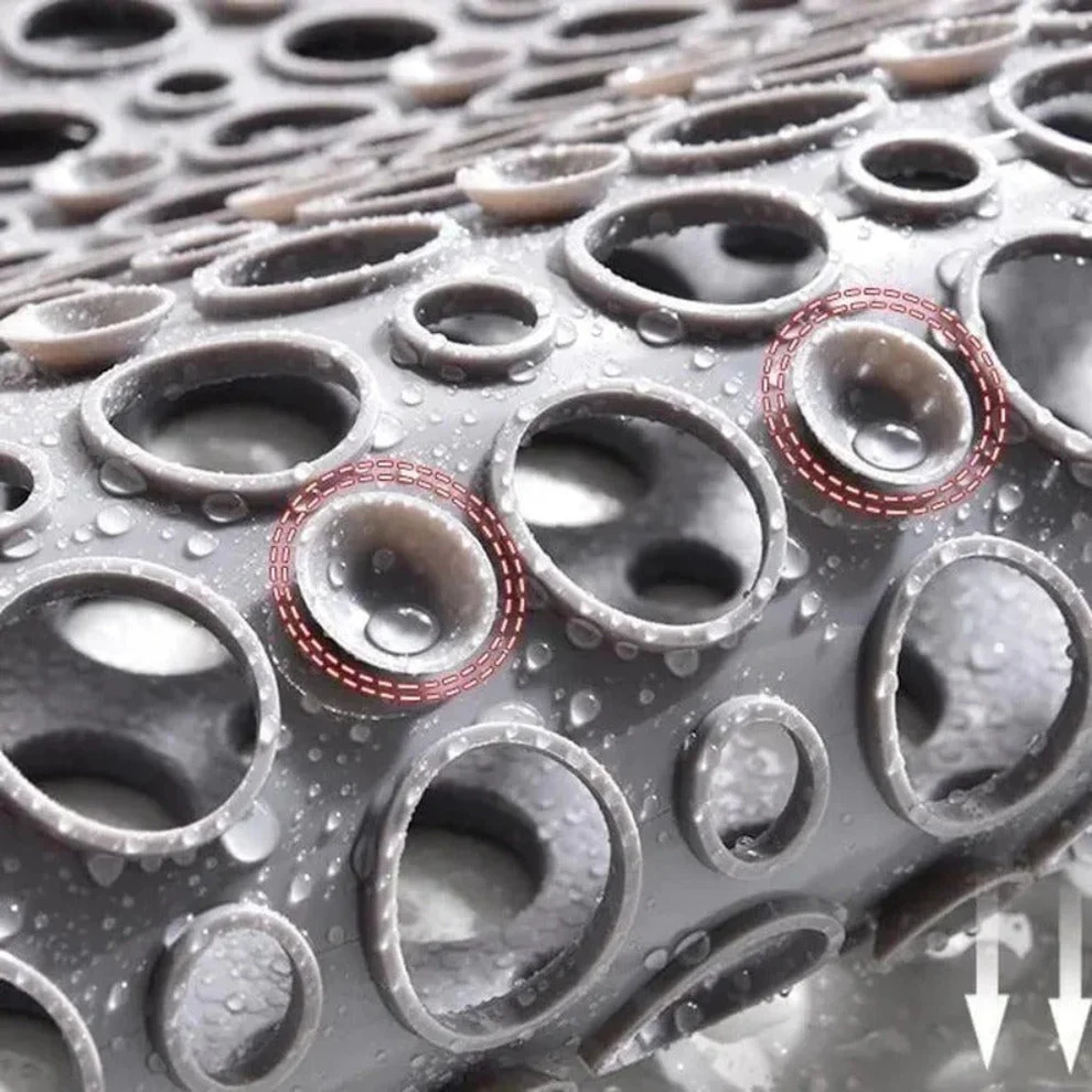 PVC Non-Slip Suction Cup Grip, Quick-Drying, Mildew Resistant Bathroom Accessory Shower Mat