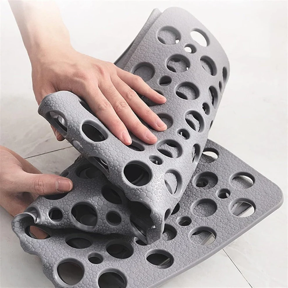 PVC Non-Slip Suction Cup Grip, Quick-Drying, Mildew Resistant Bathroom Accessory Shower Mat