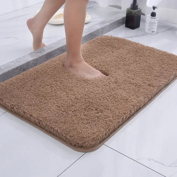 Microfiber Shower Mat - Ultra Soft Polyester, Non-Slip Backing, Quick-Drying Bathroom Rug
