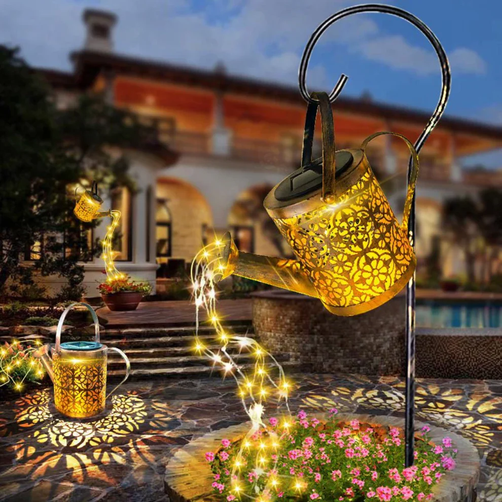 Solar LED Textured Finish, Round Shade Table Lamp