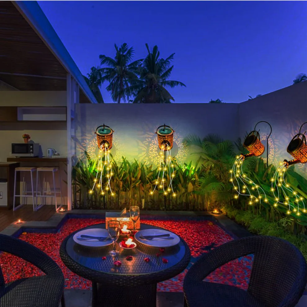 Solar LED Textured Finish, Round Shade Table Lamp