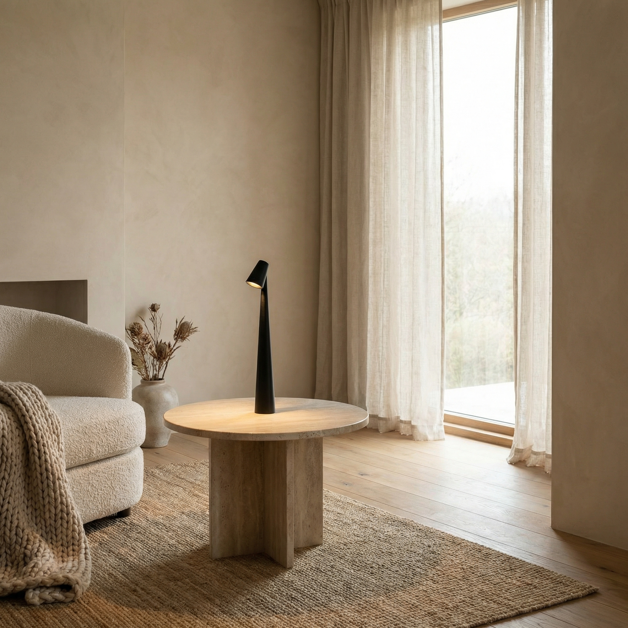 Tapered Shape LED Wireless Scandinavian Minimalist Table Lamp