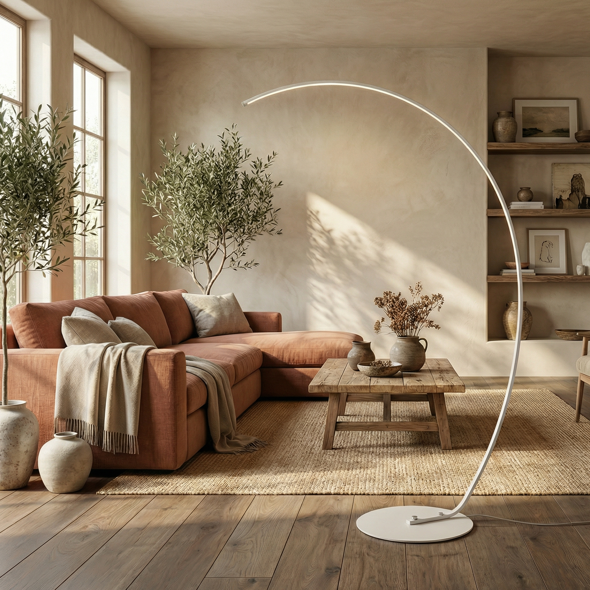 Metal Arc Shape Integrated LED Minimalist Body Floor Lamp