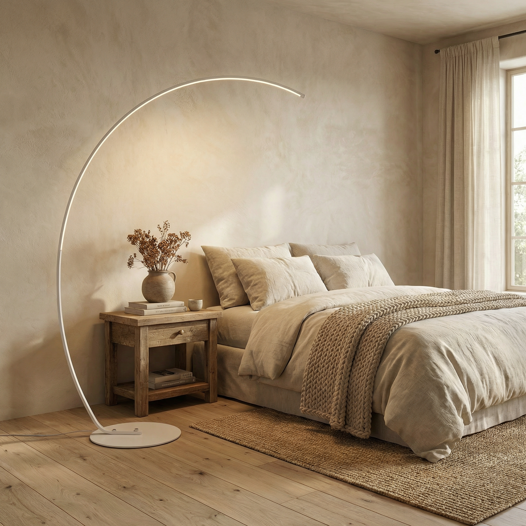 Metal Arc Shape Integrated LED Minimalist Body Floor Lamp