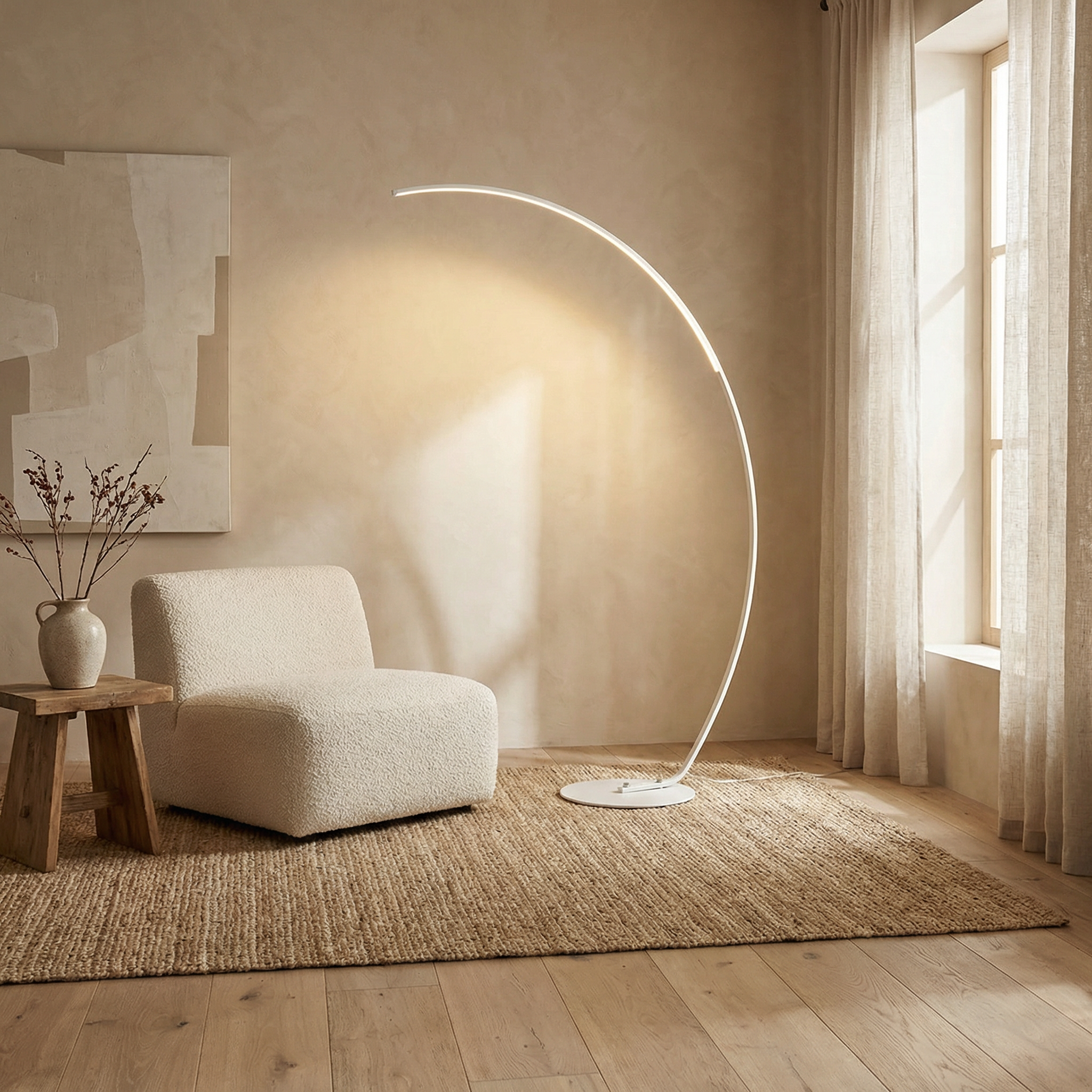 Metal Arc Shape Integrated LED Minimalist Body Floor Lamp