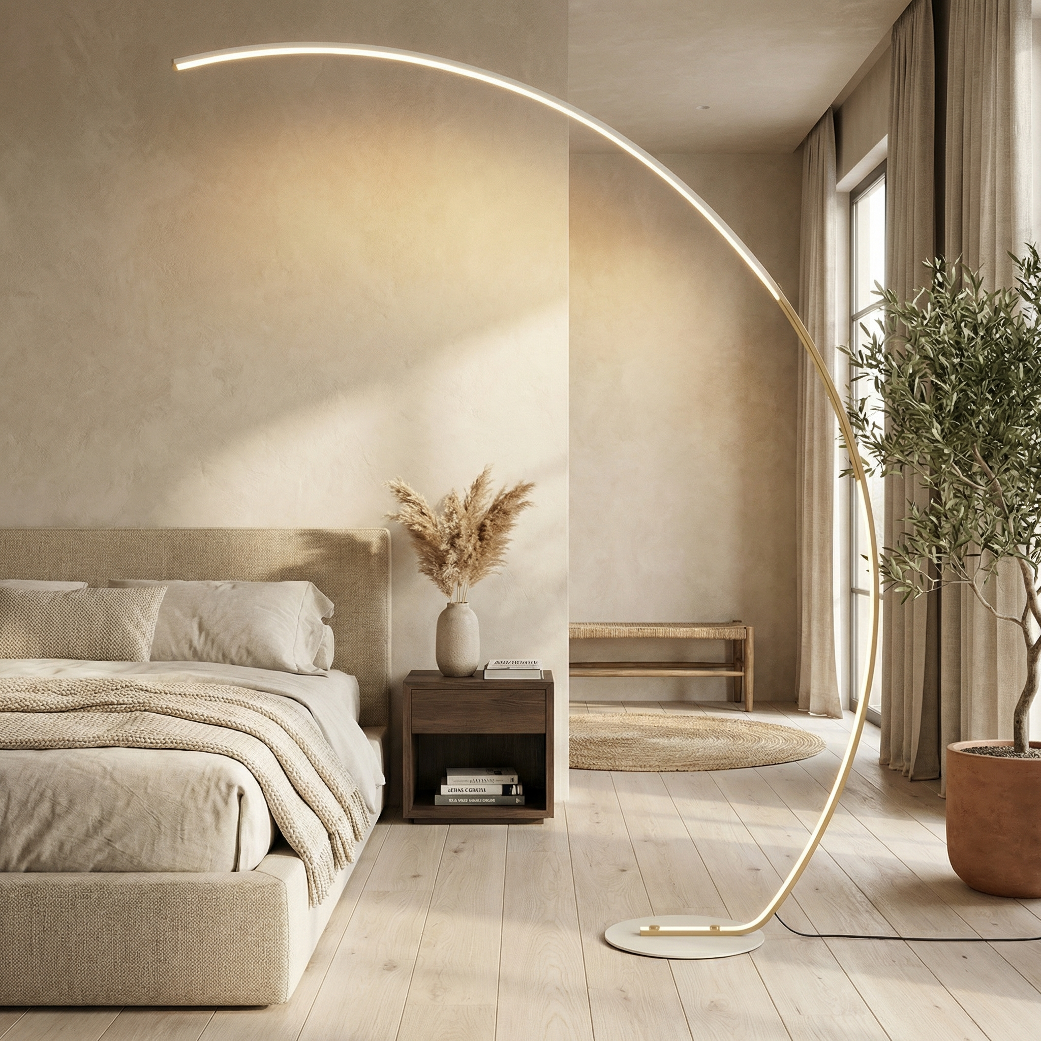 Metal Arc Shape Integrated LED Minimalist Body Floor Lamp