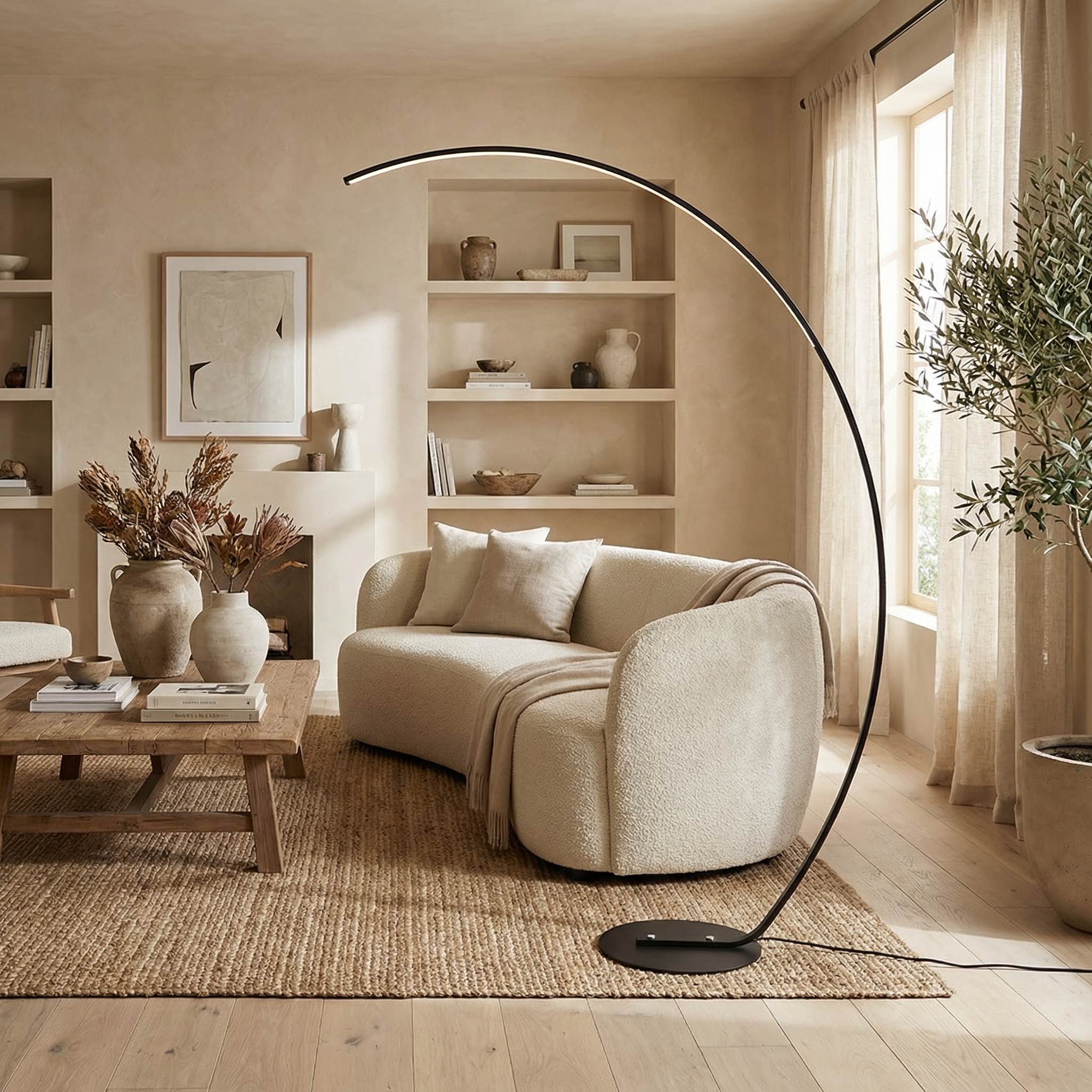Metal Arc Shape Integrated LED Minimalist Body Floor Lamp