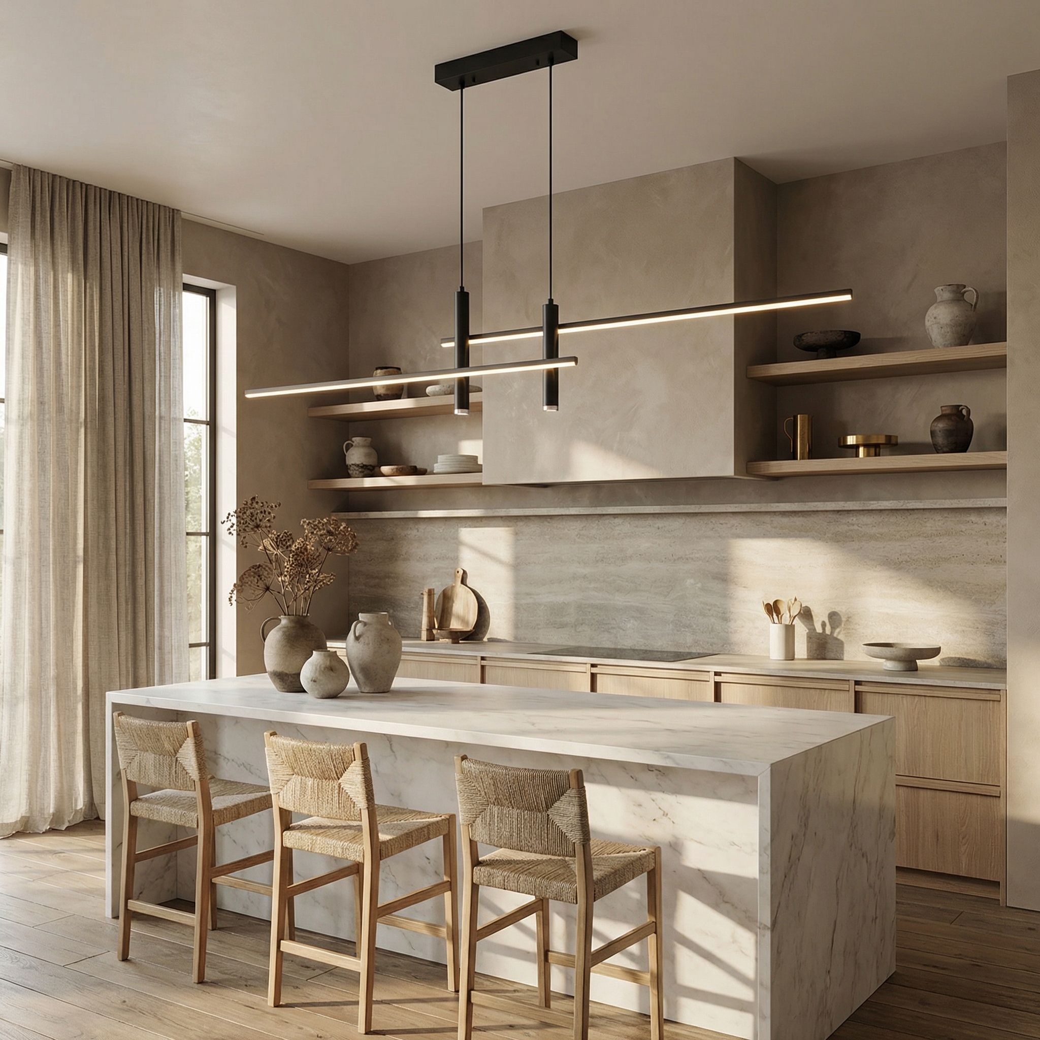 Metal Tapered Shape Textured Finish Glass Body Ceiling Lamp