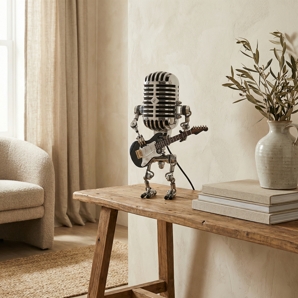 Textured Finish Robot Iron Table Lamp
