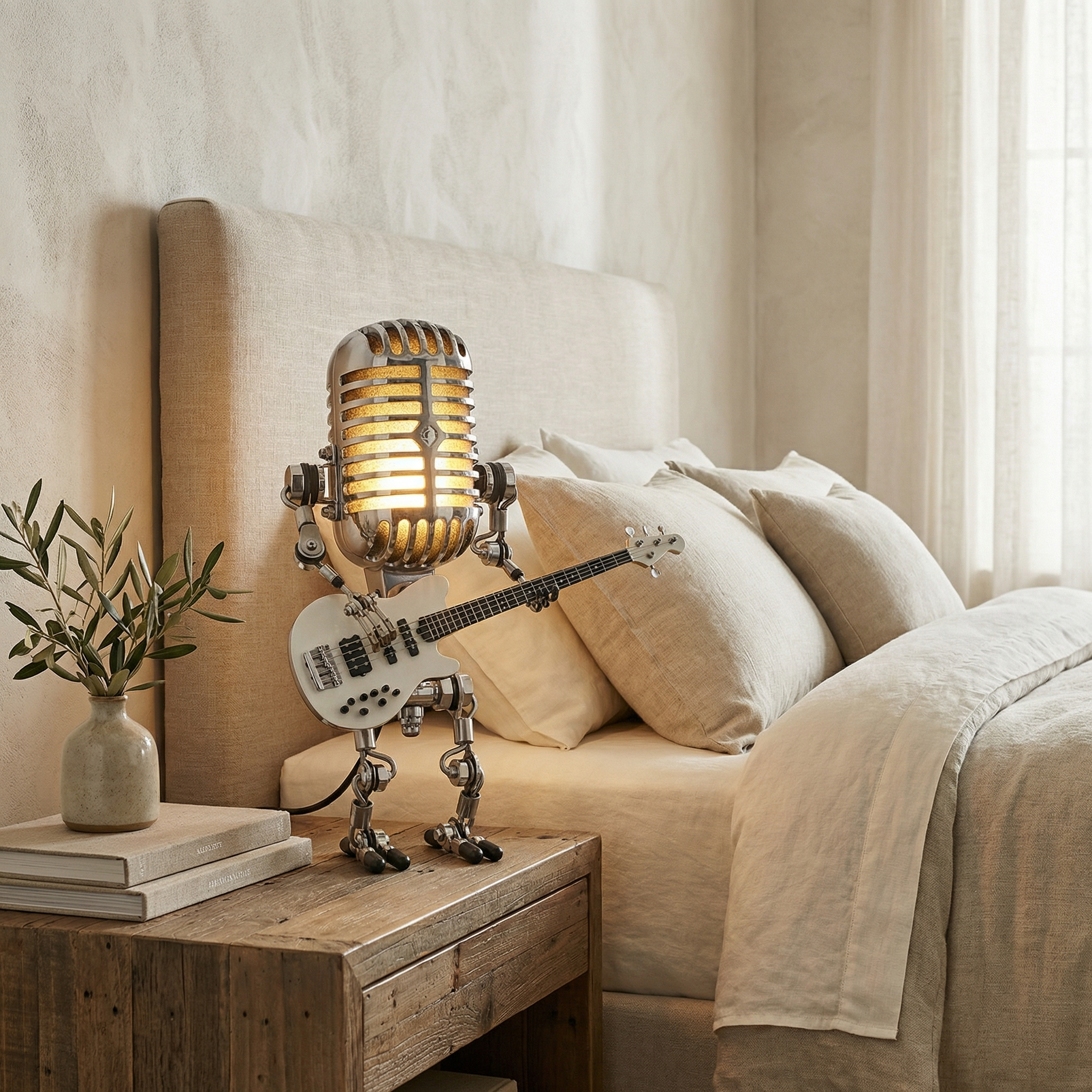 Textured Finish Robot Iron Table Lamp