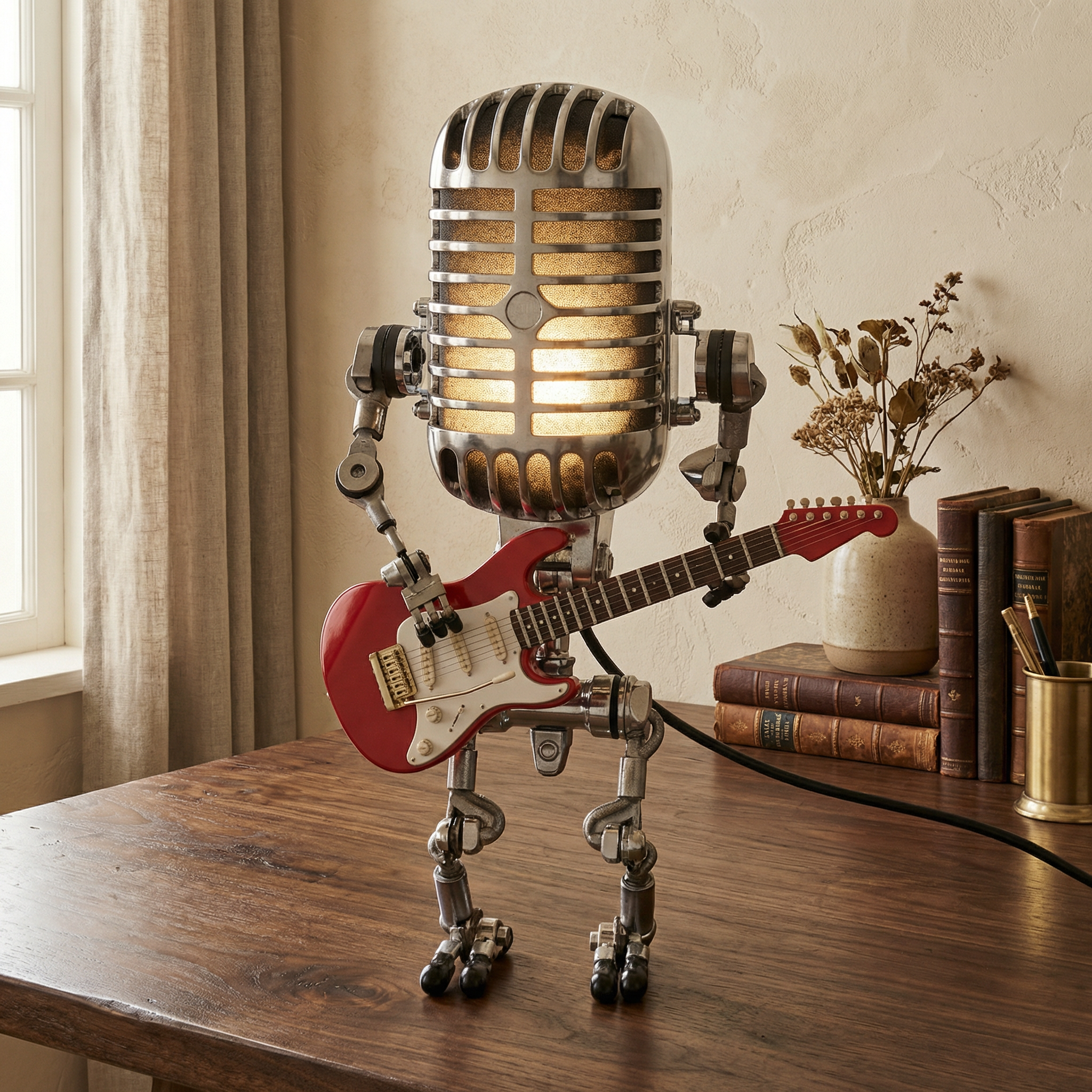 Textured Finish Robot Iron Table Lamp