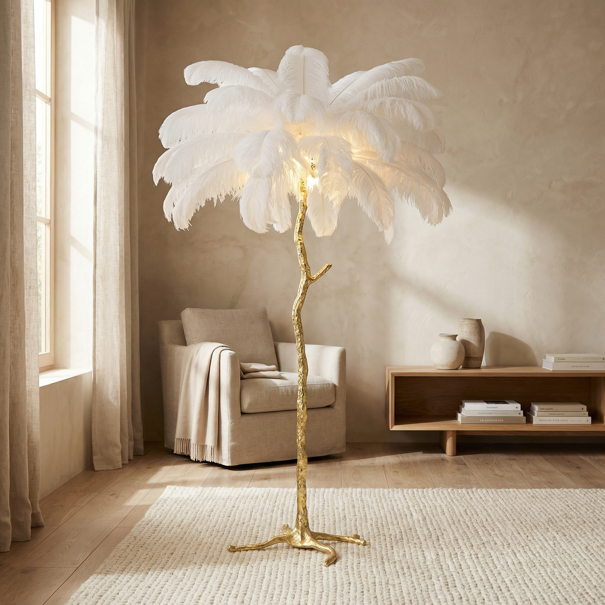 Copper Resin Textured Finish Floor Lamp