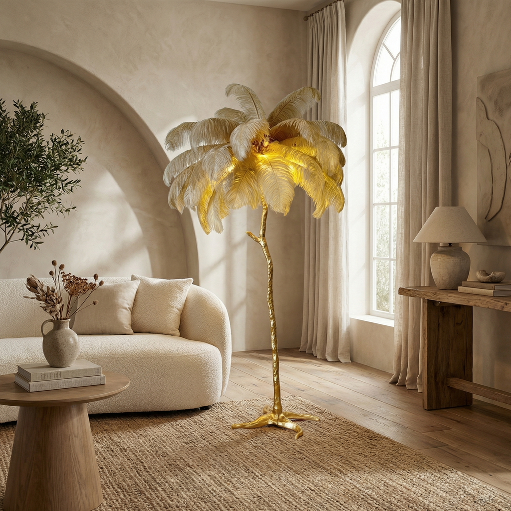 Copper Resin Textured Finish Floor Lamp